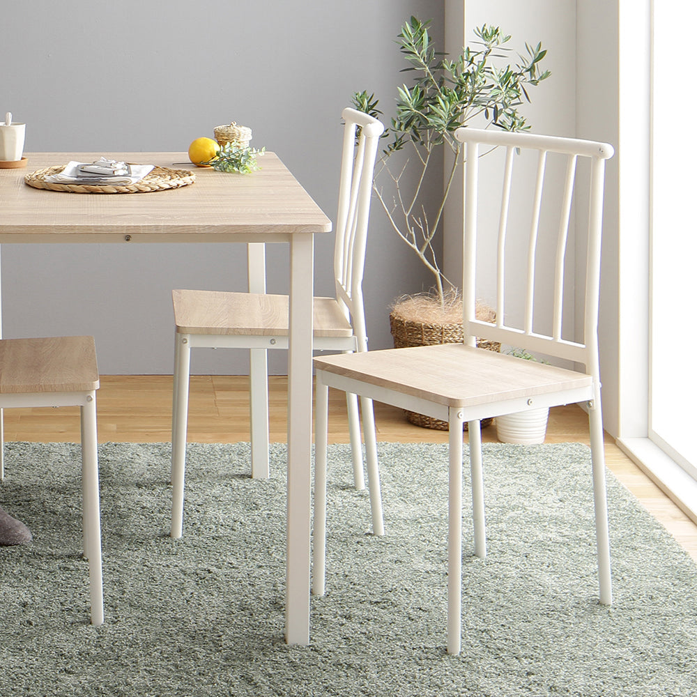 4人掛けダイニングセット(テーブル+パイプデザインチェア)