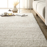 国産 洗えるミックスパイルラグ(軽量・防ダニ・アレルブロック・遊び毛防止) 約190×190cm アイボリー