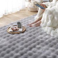 ポコポコ毛布みたいな洗えるラグ 『hoho-roko ホホロコ』 約190×190cm グレー