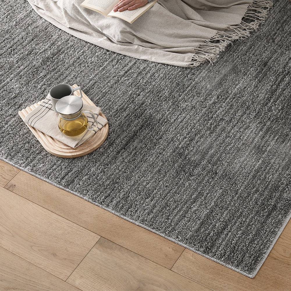 国産 洗えるミックスパイルラグ(軽量・防ダニ・アレルブロック・遊び毛防止) 約190×240cm フォググレー