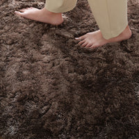 洗えるふんわり濃密シャギーラグ 『Suufa スーファ』 約190×240cm チャコールモカ