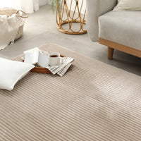 防音コーデュロイラグ 『Luune ルーネ』 約190×240cm ベージュ