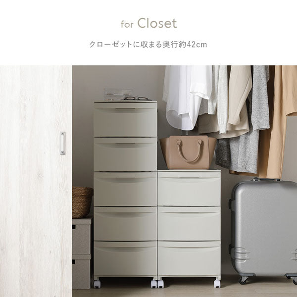 クローゼットに収まる奥行約42cm