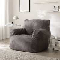 ウレタンクッションソファ 『Cloofy クルーフィ』 1人掛け単品 コーデュロイ生地 チャコールグレー