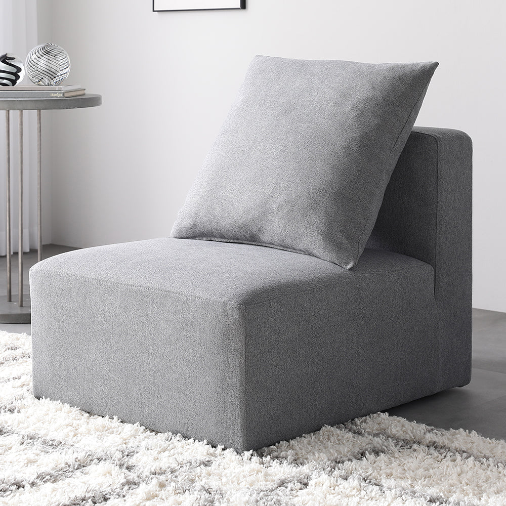 モダンデザインシステムソファ 『Likem ライクム』 1P単品 グレー