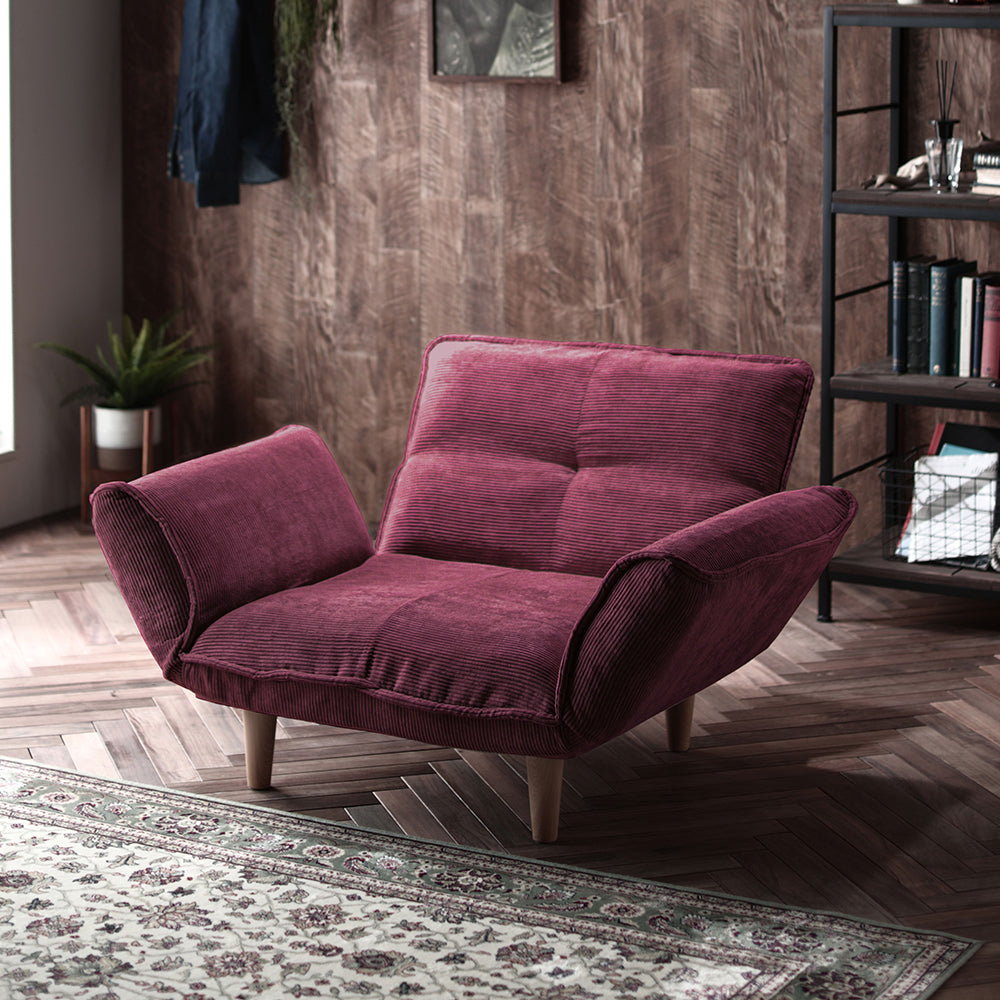 コーデュロイ生地 ワインレッド