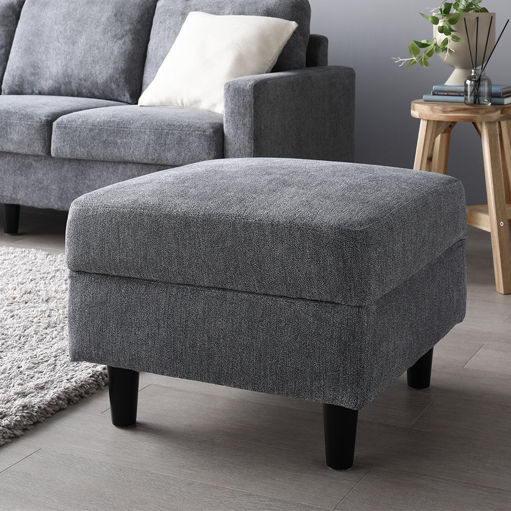 オットマン ナイトグレー ブラック脚