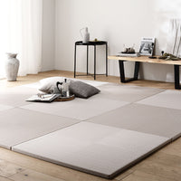 市松柄くすみカラー い草風 置き畳 ユニット畳【単色市松】82cm幅 9枚セット グレー