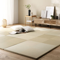 市松柄くすみカラー い草風 置き畳 ユニット畳【単色市松】82cm幅 9枚セット グリーン