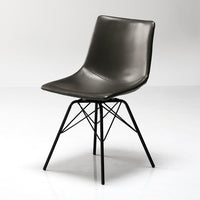 回転式 レザーダイニングチェア 単品(1脚)ダークグレー