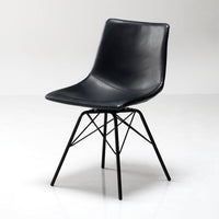 回転式 レザーダイニングチェア 単品(1脚)ネイビー