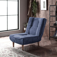 日本製 リクライニング ハイバックソファ 1人掛け単品 コーデュロイ生地 ブルー