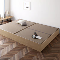 日本製 畳カラーが選べる大容量収納 畳ベッド 連結サイズ ナチュラル:美草ラテブラウン