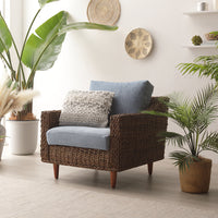 天然素材リゾートソファ(アバカ)1人掛け スカイブルー