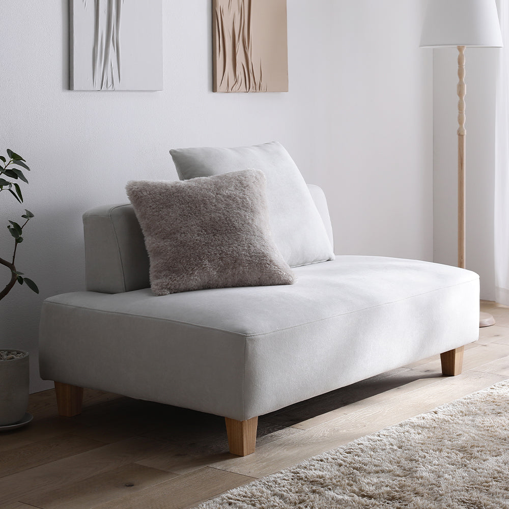 コーナーカウチソファ 『NAXAM ナザム』 2.5人掛け単品 アッシュホワイト