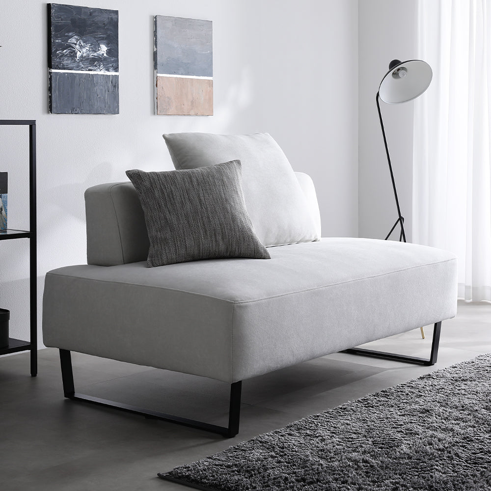 コーナーカウチソファ 『NAXAM ナザム』 2.5人掛け単品 アッシュホワイト