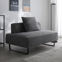 コーナーカウチソファ 『NAXAM ナザム』 2.5人掛け単品 ミックスグレー スチール脚