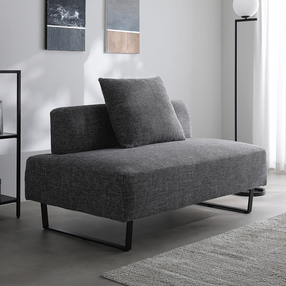 コーナーカウチソファ 『NAXAM ナザム』 2.5人掛け単品 ミックスグレー