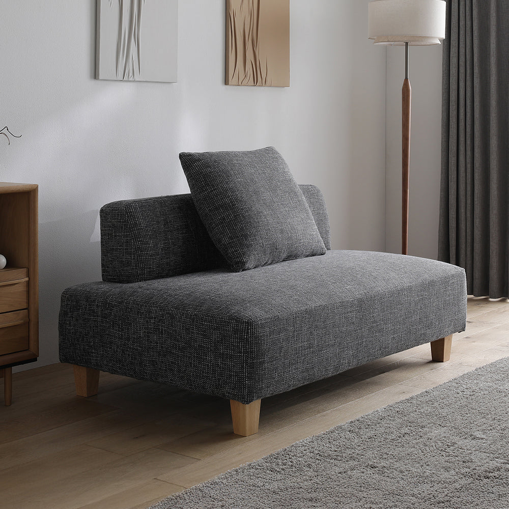 コーナーカウチソファ 『NAXAM ナザム』 2.5人掛け単品 ミックスグレー