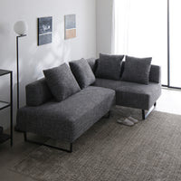 コーナーカウチソファ 『NAXAM ナザム』 2.5人掛け+カウチソファセット ミックスグレー スチール脚