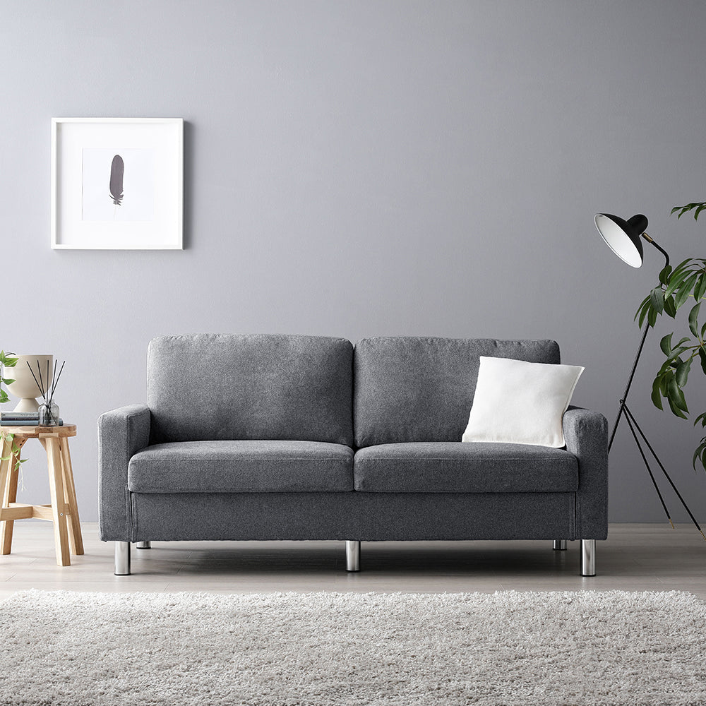 2.5人掛け ナイトグレー スチール脚