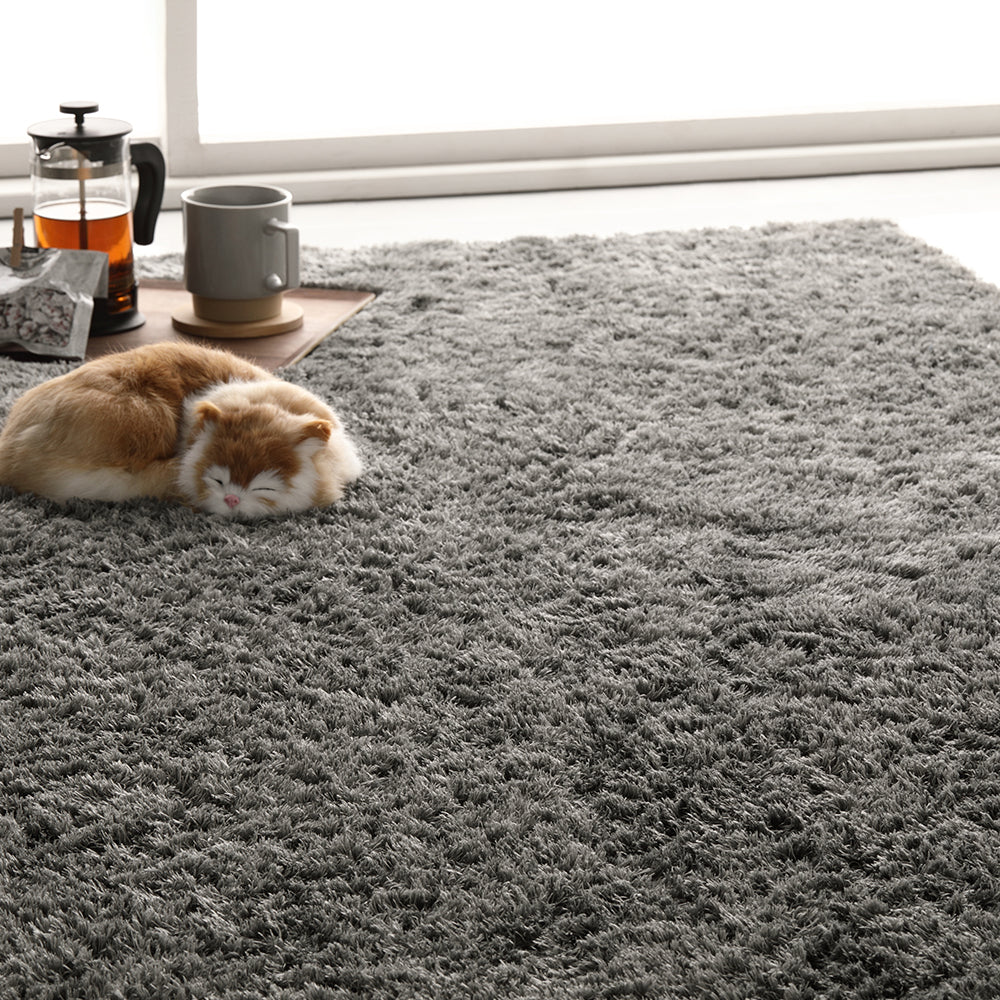 洗えて清潔!さらふわ触感ラグ・ 正方形/長方形・グレー