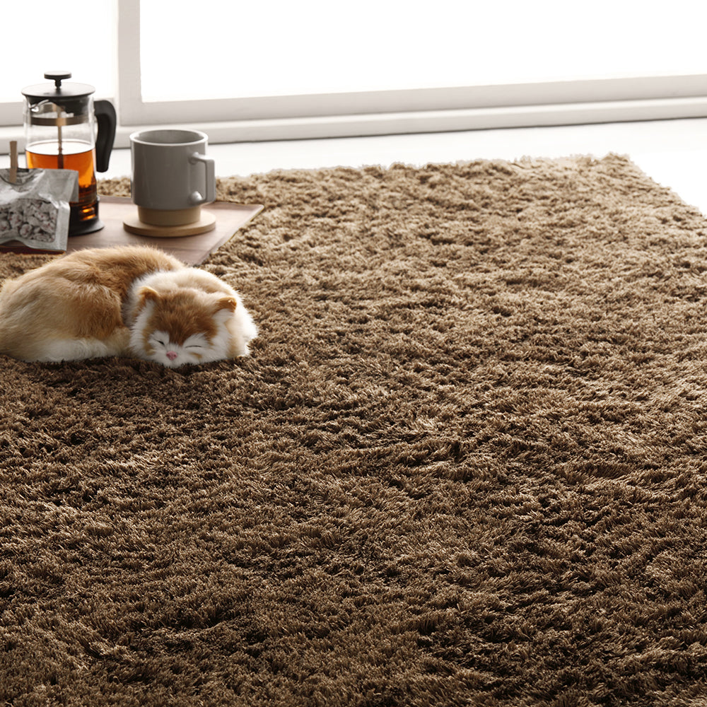 洗えて清潔!さらふわ触感ラグ・ 正方形/長方形・ベージュ