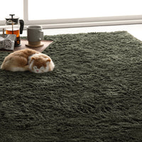 洗えるシャギーラグ 長方形 約130×185cm(1.5畳) グリーン