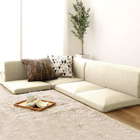 日本製 フロアコーナーソファー ダリアン生地 ベージュ