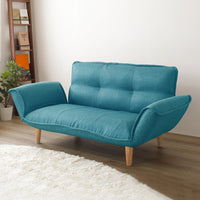 日本製 リクライニングソファ『Coroli コロリ』 2人掛け単品 タスク生地 ブルー