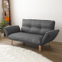 日本製 リクライニングソファ『Coroli コロリ』 2人掛け単品 デニム生地 アッシュグレー