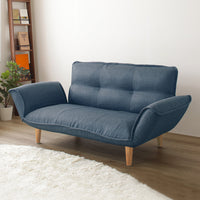 日本製 リクライニングソファ『Coroli コロリ』 2人掛け単品 デニム生地 インディゴブルー