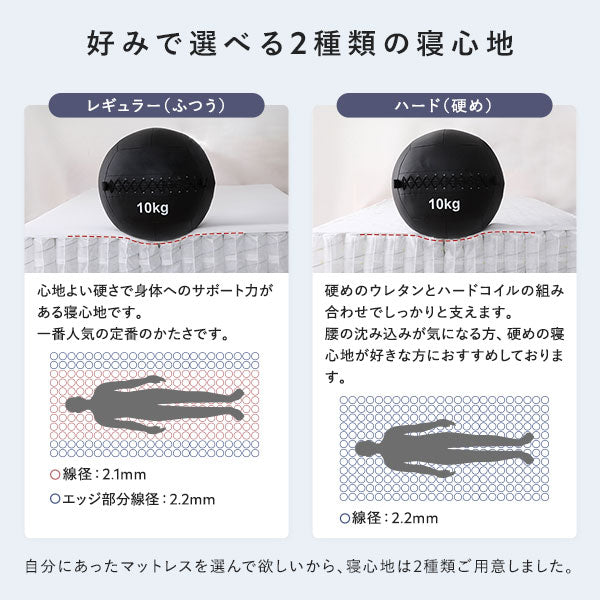 好みで選べる2種類の寝心地。
