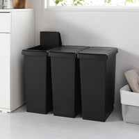 【日本製】サイズが選べる 棚下にも収納できる スライドオープン式 ごみ箱 20L ブラック 3個組