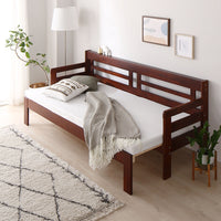 天然木すのこ 伸縮 ソファベッド ブラウン