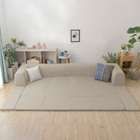 日本製 洗える2WAYフロアソファ 幅250cm(Lサイズ) ダリアン生地 ベージュ