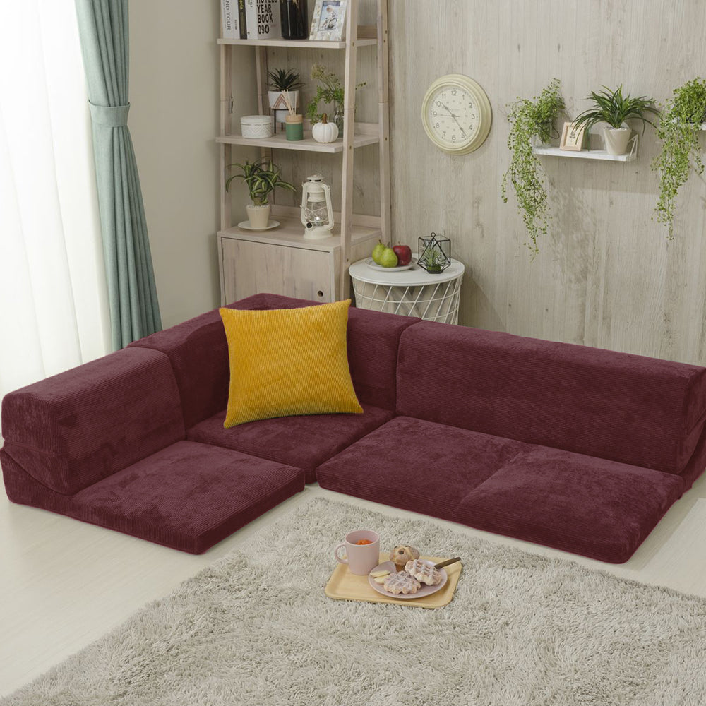 コールテン生地 レッド