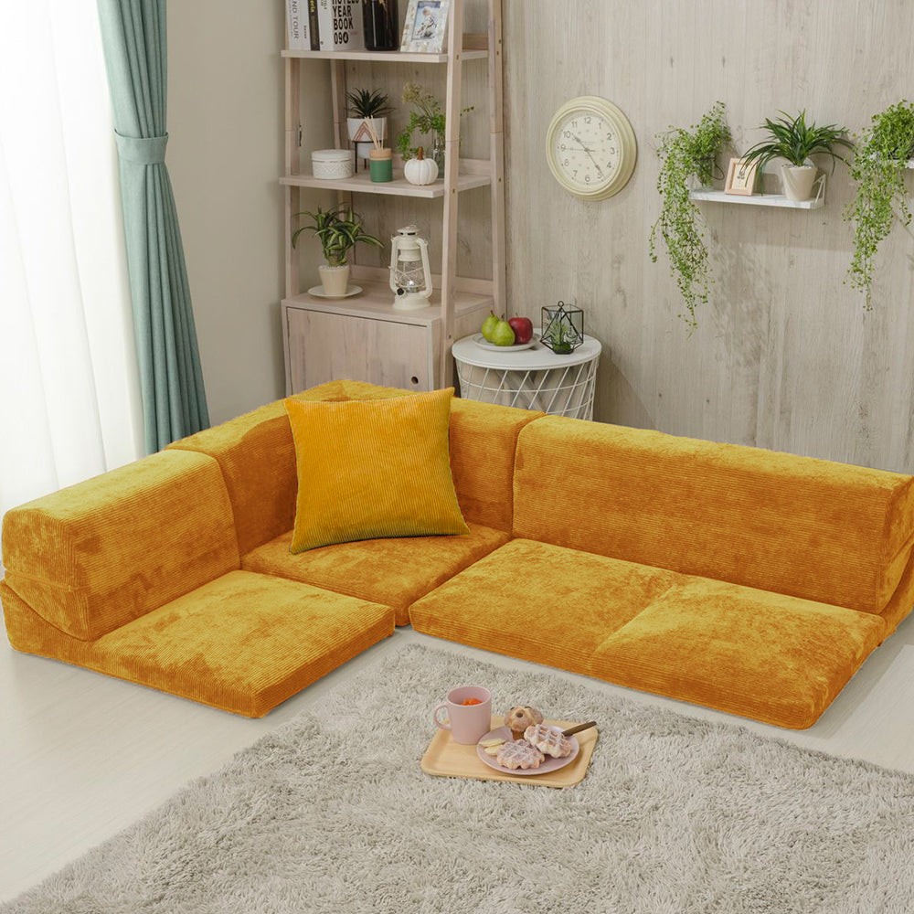 コールテン生地 イエロー