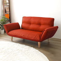 日本製 リクライニングソファ『Coroli コロリ』 2人掛け単品 ダリアン生地 レッド
