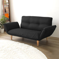 日本製 リクライニングソファ『Coroli コロリ』 2人掛け単品 ダリアン生地 ブラック