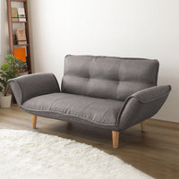 日本製 リクライニングソファ『Coroli コロリ』 2人掛け単品 タスク生地 ライトグレー