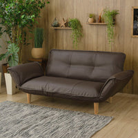 日本製 リクライニングソファ『Coroli コロリ』 2人掛け単品 PVC生地 ブラウン