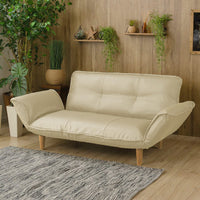 日本製 リクライニングソファ『Coroli コロリ』 2人掛け単品 PVC生地 アイボリー