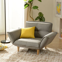 日本製 リクライニングソファ『Coroli コロリ』 1人掛け単品 タスク生地 ライトグレー