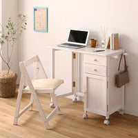 デスクがたためる 多機能収納 デスク単品 ホワイトウォッシュ