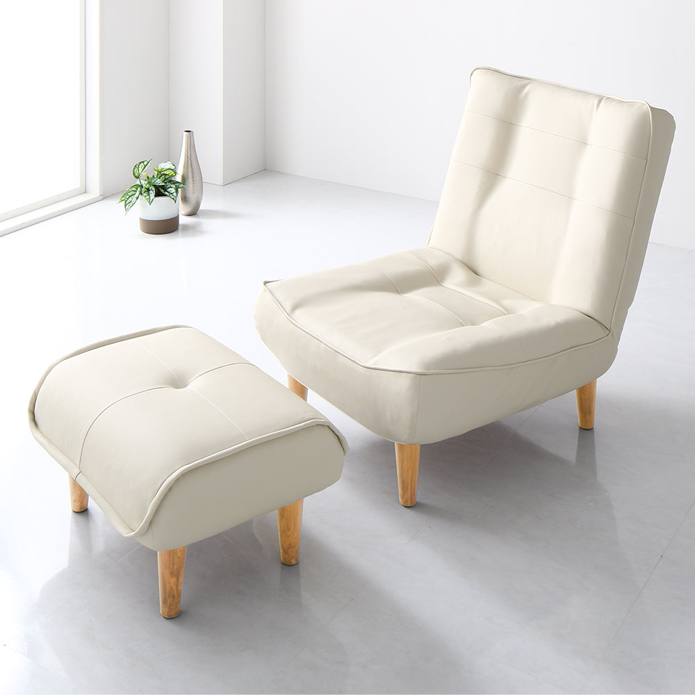 日本製リクライニングハイバックソファ(1人掛け+オットマンセット)