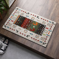 トルコ製 ウィルトン織り 玄関マット 約60×90cm イズミル(ベージュ)