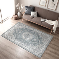 アンティーク調 絨毯風 ラグ ホットカーペット対応 【130×190cm】 ミスティグレイ