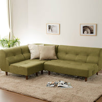 ダイニングソファ ソファー3点セット グリーン(ファブリック)