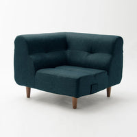 ダイニングソファ コーナーソファ ネイビー(ファブリック)